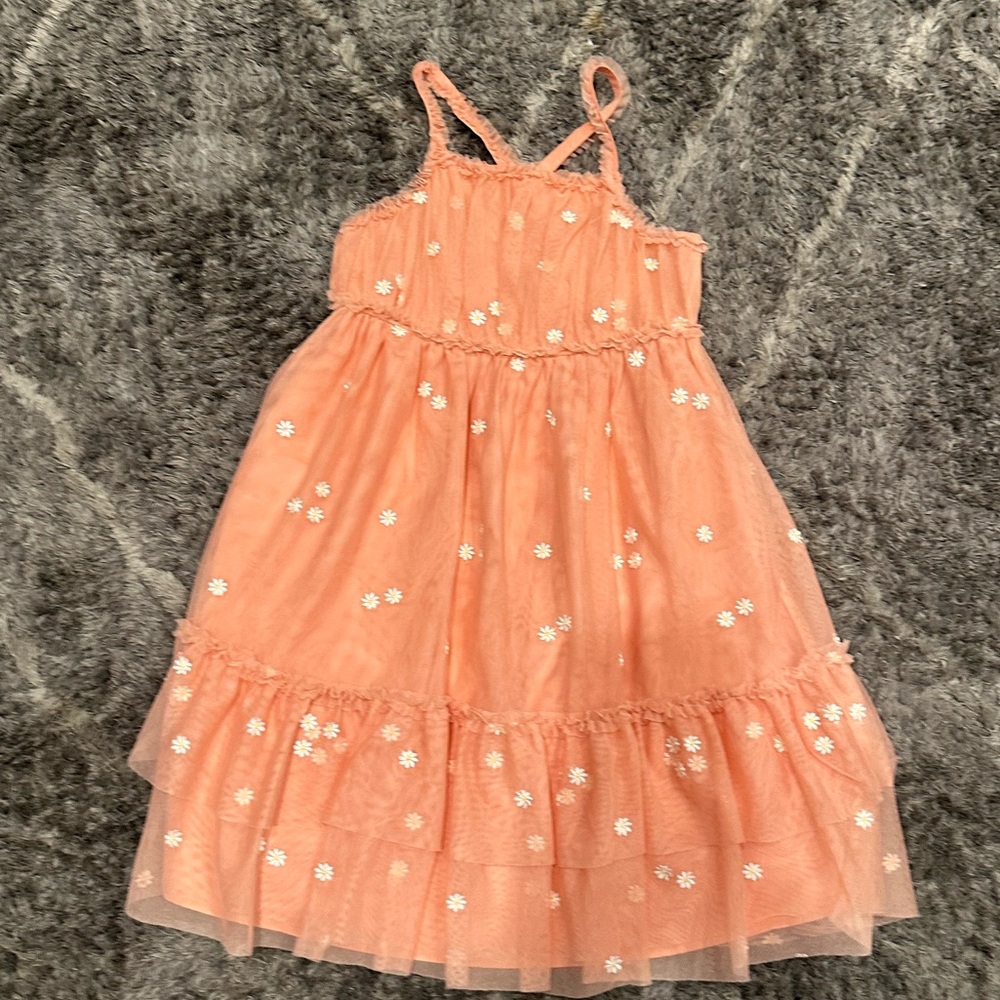 Cat & Jack Coral Floral Kids Dress